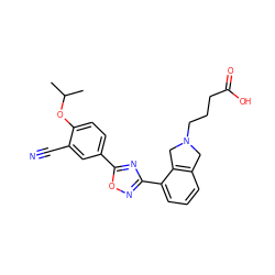 CC(C)Oc1ccc(-c2nc(-c3cccc4c3CN(CCCC(=O)O)C4)no2)cc1C#N ZINC000043206618