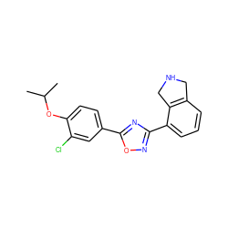CC(C)Oc1ccc(-c2nc(-c3cccc4c3CNC4)no2)cc1Cl ZINC000043206615