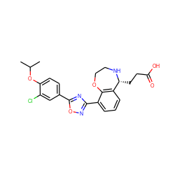 CC(C)Oc1ccc(-c2nc(-c3cccc4c3OCCN[C@@H]4CCC(=O)O)no2)cc1Cl ZINC000043206427