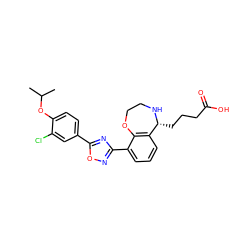 CC(C)Oc1ccc(-c2nc(-c3cccc4c3OCCN[C@@H]4CCCC(=O)O)no2)cc1Cl ZINC000043206423