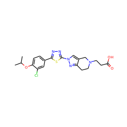 CC(C)Oc1ccc(-c2nnc(-n3cc4c(n3)CCN(CCC(=O)O)C4)s2)cc1Cl ZINC000118096441