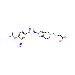 CC(C)Oc1ccc(-c2nnc(-n3cc4c(n3)CCN(CCCC(=O)O)C4)s2)cc1C#N ZINC000118089198