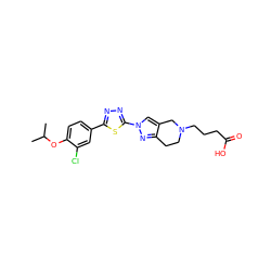 CC(C)Oc1ccc(-c2nnc(-n3cc4c(n3)CCN(CCCC(=O)O)C4)s2)cc1Cl ZINC000068247801