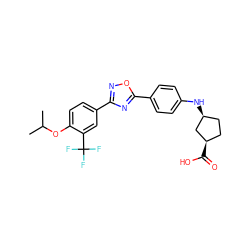 CC(C)Oc1ccc(-c2noc(-c3ccc(N[C@H]4CC[C@@H](C(=O)O)C4)cc3)n2)cc1C(F)(F)F ZINC000063298089