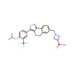 CC(C)Oc1ccc(-c2onc3c2CCc2cc(CN4CC(C(=O)O)C4)ccc2-3)cc1C(F)(F)F ZINC000117182107