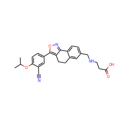 CC(C)Oc1ccc(-c2onc3c2CCc2cc(CNCCC(=O)O)ccc2-3)cc1C#N ZINC000117166862