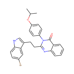 CC(C)Oc1ccc(-n2c(CCc3c[nH]c4ccc(Br)cc34)nc3ccccc3c2=O)cc1 ZINC000013821550