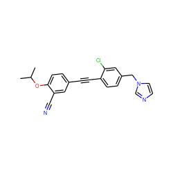 CC(C)Oc1ccc(C#Cc2ccc(Cn3ccnc3)cc2Cl)cc1C#N ZINC000204778308