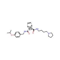 CC(C)Oc1ccc(CNC(=O)[C@@H]2[C@@H]3C=C[C@H]([C@H]2C(=O)NCCCCN2CCCC2)C32CC2)cc1 ZINC000168434388