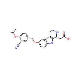 CC(C)Oc1ccc(COc2ccc3[nH]c4c(c3c2)CCN[C@@H]4CC(=O)O)cc1C#N ZINC000114898572