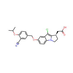 CC(C)Oc1ccc(COc2ccc3c(c2)c(Cl)c2n3CC[C@@H]2CC(=O)O)cc1C#N ZINC000117790162