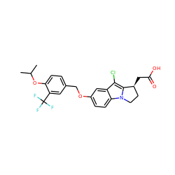 CC(C)Oc1ccc(COc2ccc3c(c2)c(Cl)c2n3CC[C@@H]2CC(=O)O)cc1C(F)(F)F ZINC000117786309