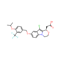 CC(C)Oc1ccc(COc2ccc3c(c2)c(Cl)c2n3CCO[C@@H]2CC(=O)O)cc1C(F)(F)F ZINC000114897475