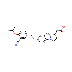 CC(C)Oc1ccc(COc2ccc3c(c2)cc2n3CC[C@@H]2CC(=O)O)cc1C#N ZINC000068201936