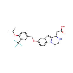 CC(C)Oc1ccc(COc2ccc3c(c2)cc2n3CCN[C@H]2CC(=O)O)cc1C(F)(F)F ZINC000114896980