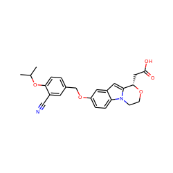 CC(C)Oc1ccc(COc2ccc3c(c2)cc2n3CCO[C@H]2CC(=O)O)cc1C#N ZINC000114896231