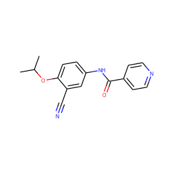 CC(C)Oc1ccc(NC(=O)c2ccncc2)cc1C#N ZINC000130871966