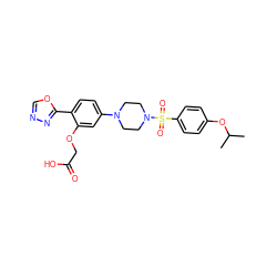 CC(C)Oc1ccc(S(=O)(=O)N2CCN(c3ccc(-c4nnco4)c(OCC(=O)O)c3)CC2)cc1 ZINC001772598144