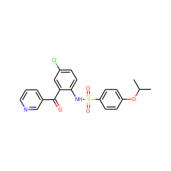 CC(C)Oc1ccc(S(=O)(=O)Nc2ccc(Cl)cc2C(=O)c2cccnc2)cc1 ZINC000038799796