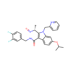 CC(C)Oc1ccc2c(C(=O)NCc3ccc(F)c(F)c3)c([C@@H](C)N=O)n(Cc3ccccn3)c2c1 ZINC000169694355