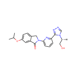 CC(C)Oc1ccc2c(c1)C(=O)N(c1cccc(-c3nncn3[C@H](C)CO)n1)C2 ZINC001772597682