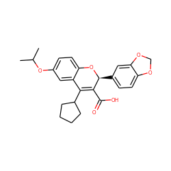 CC(C)Oc1ccc2c(c1)C(C1CCCC1)=C(C(=O)O)[C@H](c1ccc3c(c1)OCO3)O2 ZINC000013473459