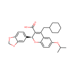 CC(C)Oc1ccc2c(c1)C(CC1CCCCC1)=C(C(=O)O)[C@H](c1ccc3c(c1)OCO3)O2 ZINC000013473461