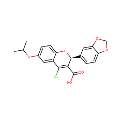 CC(C)Oc1ccc2c(c1)C(Cl)=C(C(=O)O)[C@H](c1ccc3c(c1)OCO3)O2 ZINC000013473469