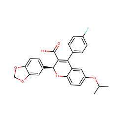 CC(C)Oc1ccc2c(c1)C(c1ccc(F)cc1)=C(C(=O)O)[C@H](c1ccc3c(c1)OCO3)O2 ZINC000013473487