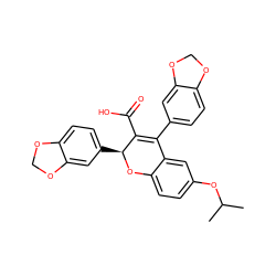 CC(C)Oc1ccc2c(c1)C(c1ccc3c(c1)OCO3)=C(C(=O)O)[C@H](c1ccc3c(c1)OCO3)O2 ZINC000013473405