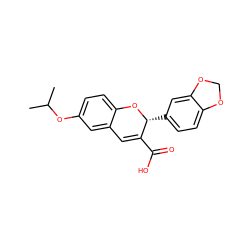 CC(C)Oc1ccc2c(c1)C=C(C(=O)O)[C@@H](c1ccc3c(c1)OCO3)O2 ZINC000013473430