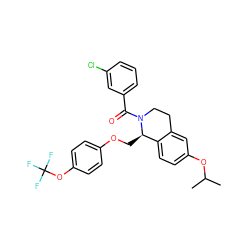 CC(C)Oc1ccc2c(c1)CCN(C(=O)c1cccc(Cl)c1)[C@@H]2COc1ccc(OC(F)(F)F)cc1 ZINC001772617033