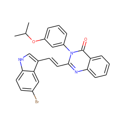 CC(C)Oc1cccc(-n2c(/C=C/c3c[nH]c4ccc(Br)cc34)nc3ccccc3c2=O)c1 ZINC000013725284