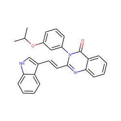 CC(C)Oc1cccc(-n2c(/C=C/c3c[nH]c4ccccc34)nc3ccccc3c2=O)c1 ZINC000013725280