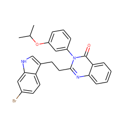 CC(C)Oc1cccc(-n2c(CCc3c[nH]c4cc(Br)ccc34)nc3ccccc3c2=O)c1 ZINC000025992760