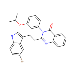 CC(C)Oc1cccc(-n2c(CCc3c[nH]c4ccc(Br)cc34)nc3ccccc3c2=O)c1 ZINC000002013702