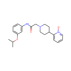 CC(C)Oc1cccc(NC(=O)CN2CCC(c3cccc[n+]3[O-])CC2)c1 ZINC000035075420