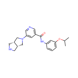 CC(C)Oc1cccc(NC(=O)c2cncc(N3C[C@@H]4CNC[C@@H]4C3)c2)c1 ZINC000073157166