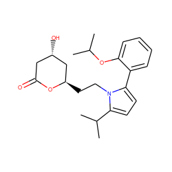 CC(C)Oc1ccccc1-c1ccc(C(C)C)n1CC[C@@H]1C[C@@H](O)CC(=O)O1 ZINC000026834472