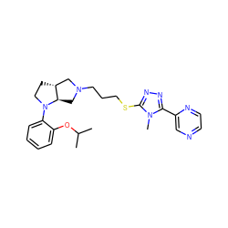 CC(C)Oc1ccccc1N1CC[C@@H]2CN(CCCSc3nnc(-c4cnccn4)n3C)C[C@H]21 ZINC000653719600