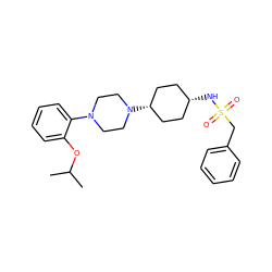 CC(C)Oc1ccccc1N1CCN([C@H]2CC[C@@H](NS(=O)(=O)Cc3ccccc3)CC2)CC1 ZINC000101091612