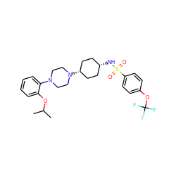 CC(C)Oc1ccccc1N1CCN([C@H]2CC[C@@H](NS(=O)(=O)c3ccc(OC(F)(F)F)cc3)CC2)CC1 ZINC000101095865