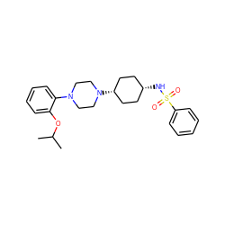 CC(C)Oc1ccccc1N1CCN([C@H]2CC[C@@H](NS(=O)(=O)c3ccccc3)CC2)CC1 ZINC000101127726