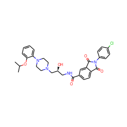 CC(C)Oc1ccccc1N1CCN(C[C@@H](O)CNC(=O)c2ccc3c(c2)C(=O)N(c2ccc(Cl)cc2)C3=O)CC1 ZINC000026269099