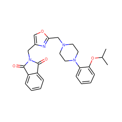 CC(C)Oc1ccccc1N1CCN(Cc2nc(CN3C(=O)c4ccccc4C3=O)co2)CC1 ZINC000013817446