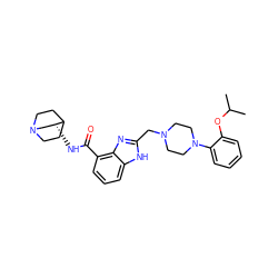 CC(C)Oc1ccccc1N1CCN(Cc2nc3c(C(=O)N[C@@H]4CN5CCC4CC5)cccc3[nH]2)CC1 ZINC000013539213