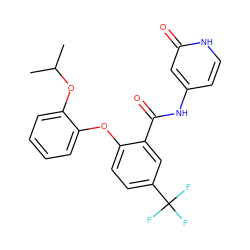 CC(C)Oc1ccccc1Oc1ccc(C(F)(F)F)cc1C(=O)Nc1cc[nH]c(=O)c1 ZINC000143179776