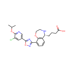 CC(C)Oc1ncc(-c2nc(-c3cccc4c3OCCN[C@@H]4CCCC(=O)O)no2)cc1Cl ZINC000139620377