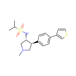 CC(C)S(=O)(=O)N[C@H]1CN(C)C[C@@H]1c1ccc(-c2ccsc2)cc1 ZINC000034600497