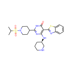 CC(C)S(=O)(=O)N1CCC(c2nc(N[C@@H]3CCCNC3)c(-c3nc4ccccc4s3)c(=O)[nH]2)CC1 ZINC001772615826